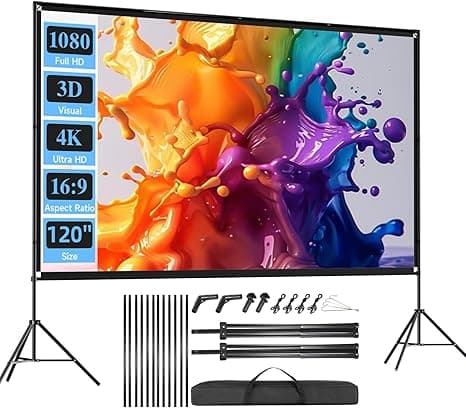 SCREENMAX 120 inch Foldable Projector Screen with Stand
